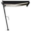 vidaXL Markise Manuell Einziehbar mit LED 300x250 cm Anthrazit