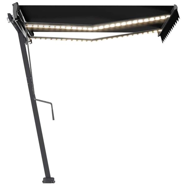 vidaXL Markise Manuell Einziehbar mit LED 300x250 cm Anthrazit