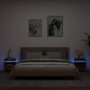 vidaXL Nachttische mit LED-Leuchten 2 Stk. Räuchereiche 40x39x48,5 cm
