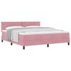 vidaXL Boxspringbett mit Kopfteil Rosa 180 x 200 cm Samt