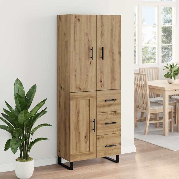 vidaXL Highboard mit Schubladen 2 pcs Artisan-Eiche 69,5 x 34 x 180 cm