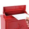vidaXL Wandmontierter Briefkasten Rot 29 x 13 x 41 cm Gussaluminium