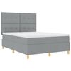 vidaXL Boxspringbett mit Matratze Hellgrau 140 x 190 cm Stoff