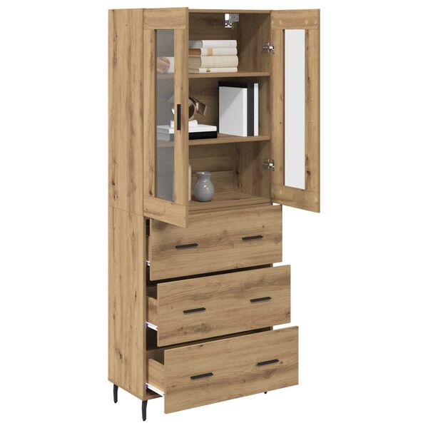vidaXL Highboard mit Schubladen 2 pcs Artisan-Eiche Holzwerkstoff