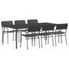 vidaXL Essgruppe 7 stk. Anthrazit 200 x 100 x 72 cm Stahl
