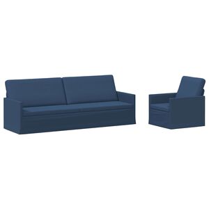 vidaXL Sofa-Set 2 pcs Blau Stoff
