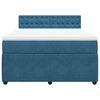 vidaXL Boxspringbett mit Matratze Blau 140x190 cm Samt