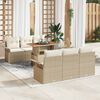 vidaXL Garten-Sofa-Set mit Speicher 7 pcs Beige Poly Rattan