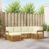 vidaXL Ecksofa Set mit Kissen 6 pcs Natur und Creme Massivholz Akazie