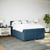vidaXL Boxspringbett mit Matratze Blau 140x200 cm Samt