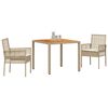 vidaXL Garten Essgruppe 3 pcs Beige Poly-Rattan
