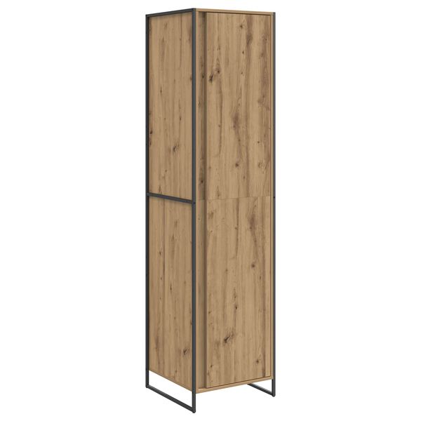 vidaXL Warderobe mit T&uuml;r 2 pcs Kunsthandwerk Eiche 50 x 50 x 200 cm