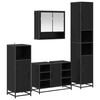 vidaXL Badezimmerm&ouml;bel-Set 4 pcs Schwarz Eichen-Optik Holzwerkstoff
