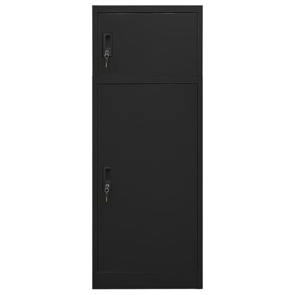 vidaXL Sattelschrank Schwarz 53x53x140 cm Stahl