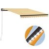 vidaXL Markise Manuell Einziehbar mit LED 300x250 cm Gelb & Wei&szlig;