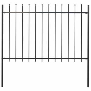 vidaXL Gartenzaun Woerden mit Speerspitze Stahl 170 x 120 cm Schwarz