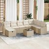 vidaXL Garten-Sofa-Set 9 pcs Beige 55 x 62 x 69 cm Poly Rattan
