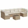 vidaXL 8-tlg. Garten-Sofagarnitur mit Kissen Beige Poly Rattan