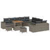 vidaXL Gartensofa-set mit Kissen 13 pcs Grau Poly-Rattan