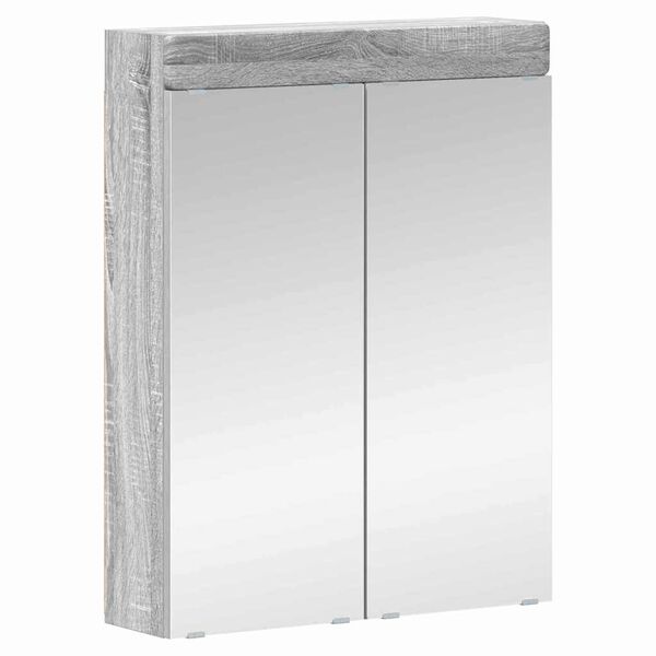 vidaXL Badezimmerspiegelschrank TULUM Graues Sonoma 60 x 16,5 x 78 cm