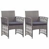 vidaXL Gartensessel mit Sitzkissen 2 Stk. Anthrazit Poly Rattan
