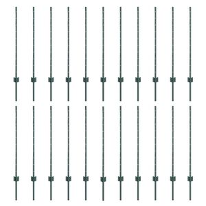 vidaXL Eingebetteter Zaunpfosten 22 Stk. Gr&uuml;n 140 cm