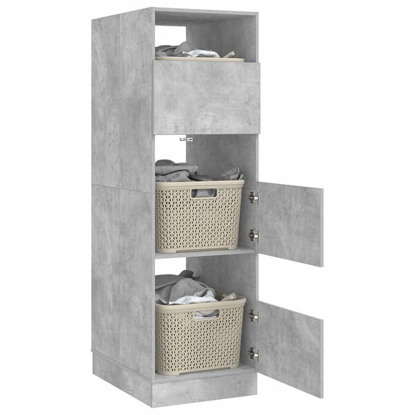 vidaXL W&auml;scheschrank mit Speicher Beton 50 x 68 x 162 cm Holzwerkstoff