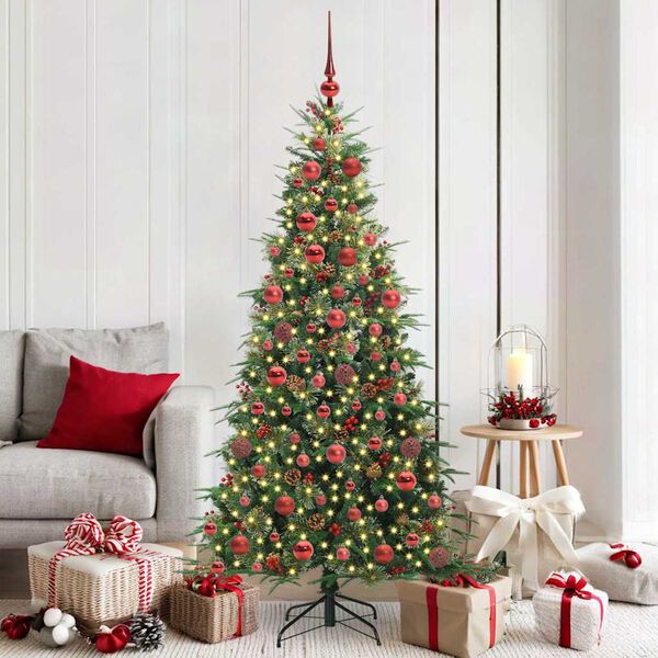 vidaXL K&uuml;nstlicher klappbarer Weihnachtsbaum Gr&uuml;n 180 cm PE und PVC