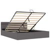 vidaXL Bett mit Bettkasten Hydraulisch LED Grau Kunstleder 160x200 cm
