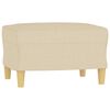 vidaXL 3-Sitzer-Sofa mit Hocker Creme 180 cm Stoff