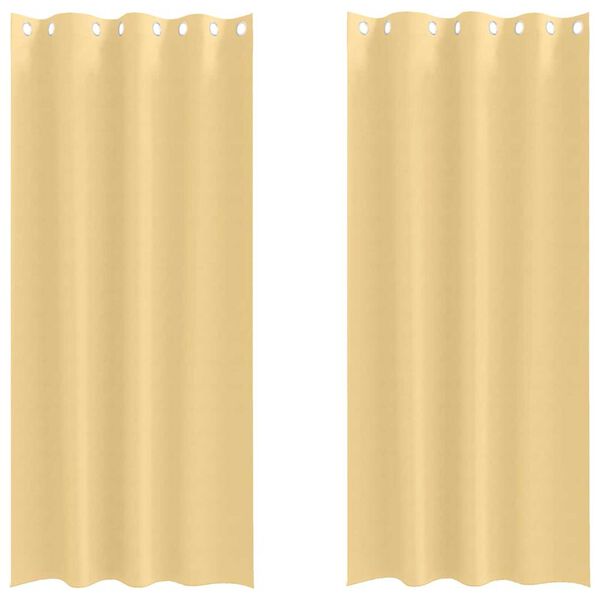 vidaXL Verdunkelungs-Vorhänge mit Ringen 2 pcs Beige 245 x 140 cm
