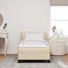 vidaXL Boxspringbett mit Matratze mit Kopfteil Creme 90 x 190 cm Stoff