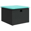 vidaXL 8-tlg. Garten-Sofagarnitur mit Kissen Schwarz Poly Rattan