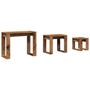 vidaXL Satztische 3 Stk. Altholz-Optik Holzwerkstoff