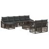 vidaXL Gartensofa-set 10 stk. Grau Poly-Rattan