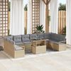 vidaXL Garten-Sofa-Set 11 pcs Beige und Hellgrau Poly-Rattan