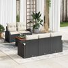 vidaXL Gartensofa-set mit Kissen 6 pcs Schwarz Poly-Rattan