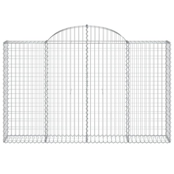 vidaXL Gabione mit Hochbogen 200x30x120/140 cm Verzinktes Eisen
