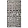 vidaXL Outdoor-Teppich Flachgewebe 100x200 cm Schwarz Gestreift