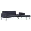 vidaXL Schlafsofa in L-Form Dunkelgrau Polyester