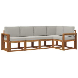 vidaXL Sofa Set mit Kissen 5 pcs Nat&uuml;rlich und Hellgrau
