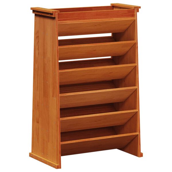 vidaXL Vertikalbeet 6 F&auml;cher Braun 69x40x101,5 cm Massivholz Kiefer