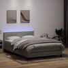 vidaXL Boxspringbett mit Matratze & LED Hellgrau 160x220 cm Samt
