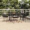 vidaXL 7-tlg. Garten-Essgruppe Schwarz Poly Rattan