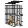 vidaXL Outdoor-Hundezwinger mit Dach Stahl 1,84 m&sup2;
