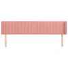 vidaXL Kopfteil mit Ohren Rosa 163x16x78/88 cm Samt