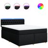 vidaXL Boxspringbett mit Matratze Schwarz 140x190 cm Stoff