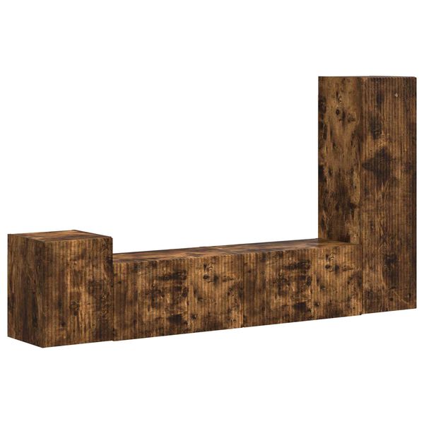 vidaXL TV-Schrankset 4 pcs Ger&auml;ucherte Eiche Holzwerkstoff