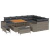vidaXL Gartensofa-set mit Kissen 12 pcs Grau Poly-Rattan