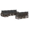 vidaXL Gartensofa-set 10 pcs Grau und Dunkelgrau Poly-Rattan